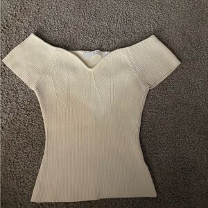 Astr Cream Off-Shoulder Top